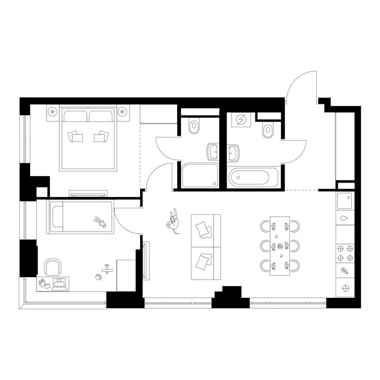 2-BD Apartment Sale, 55.1 sq. m. at Kavkazskiy Bulvar 51, Kavkazsky Boulevard, 51с3, Moscow, Russia #1 2-BD Apartment Sale, 55.1 sq. m. at Kavkazskiy Bulvar 51, Kavkazsky Boulevard, 51с3, Moscow, Russia #1