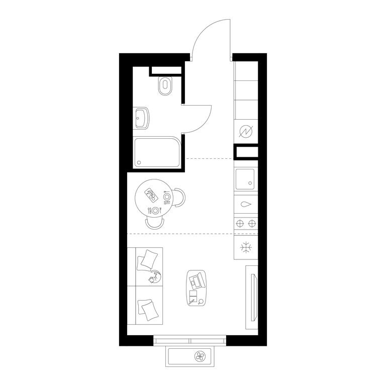 Apartment Sale, 20.66平方米 at Ilinskie Luga, Zapovednaya Street, 1, posyolok Ilyinskoye-Usovo, Krasnogorsk City District, Moscow Region, Russia #1
