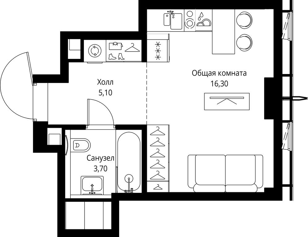 Apartment Sale, 25.1 sq. m. at City Bay, Volokolamskoye Highway, 95с3, Moscow, Russia #1