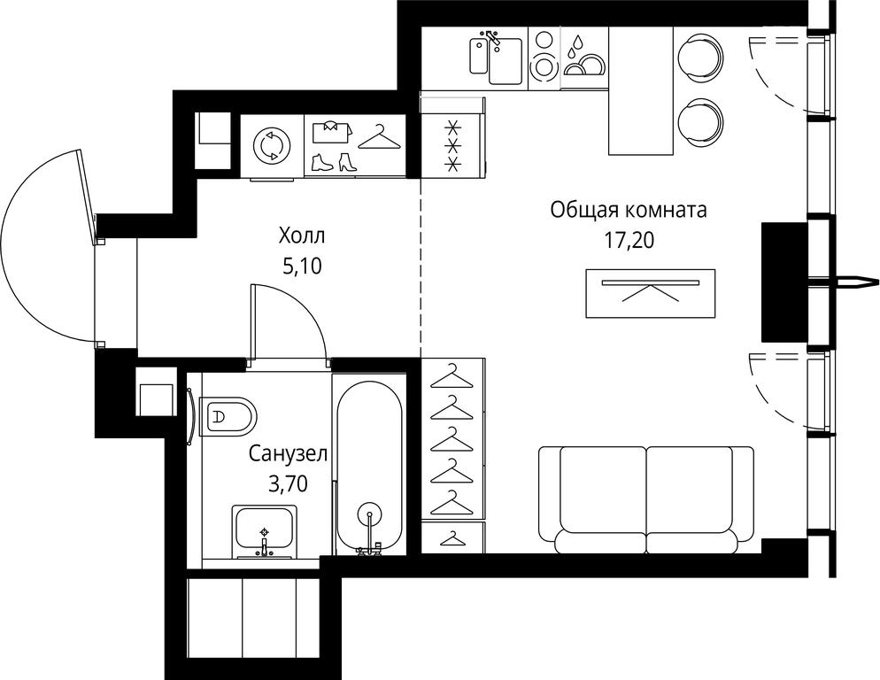 Apartment Sale, 26 sq. m. at City Bay, Volokolamskoye Highway, 95с3, Moscow, Russia #1