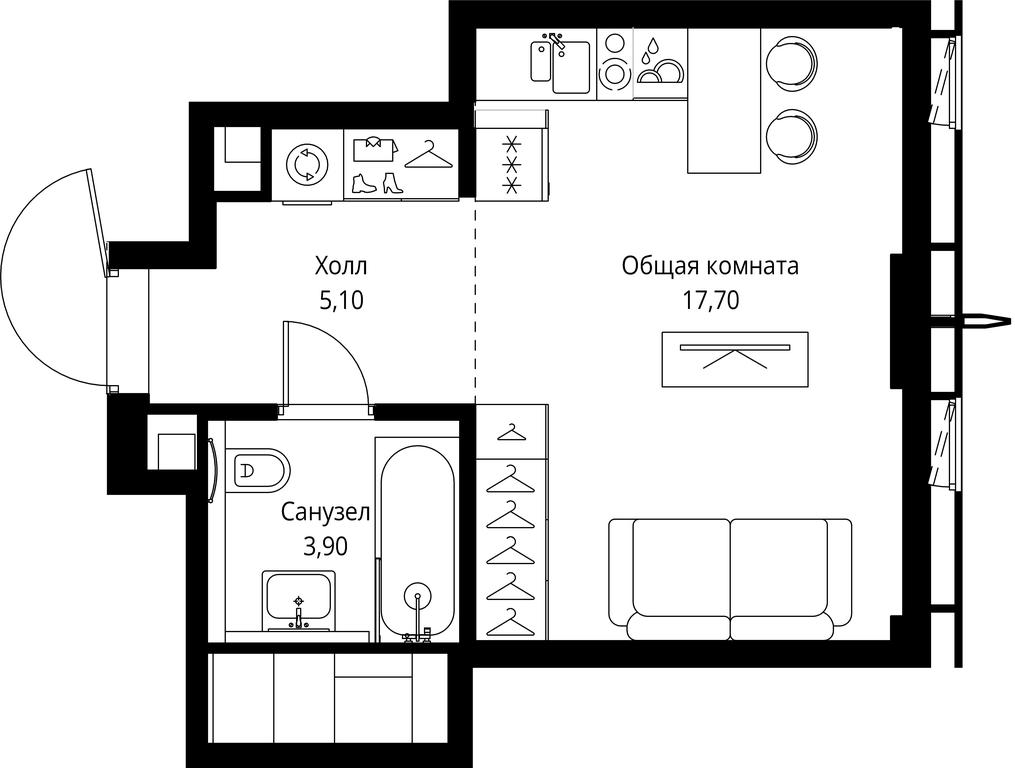 Apartment Sale, 26.7 sq. m. at City Bay, Volokolamskoye Highway, 95с3, Moscow, Russia #1