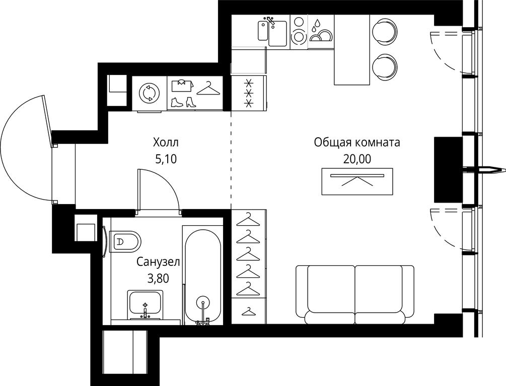 Apartment Sale, 28.9平方米 at City Bay, Volokolamskoye Highway, 95с3, Moscow, Russia #1 Apartment Sale, 28.9平方米 at City Bay, Volokolamskoye Highway, 95с3, Moscow, Russia #1