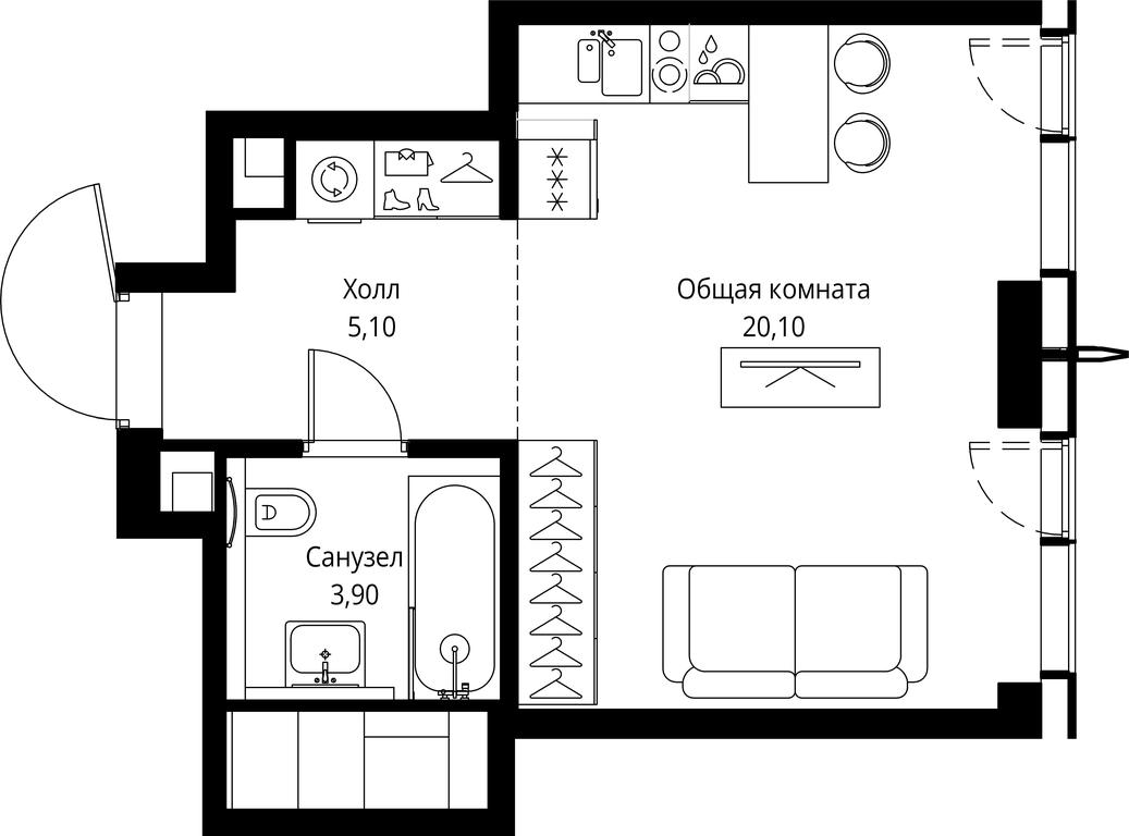 Apartment Sale, 29.1 sq. m. at City Bay, Volokolamskoye Highway, 95с3, Moscow, Russia #1