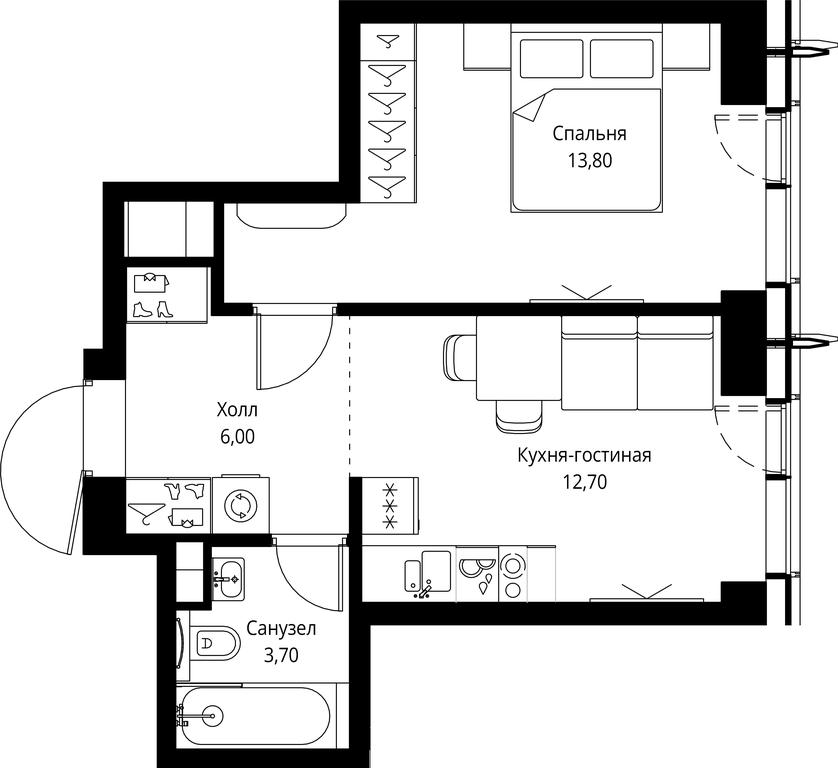 1-BD Apartment Sale, 36.2平方米 at City Bay, Volokolamskoye Highway, 95с3, Moscow, Russia #1 1-BD Apartment Sale, 36.2平方米 at City Bay, Volokolamskoye Highway, 95с3, Moscow, Russia #1