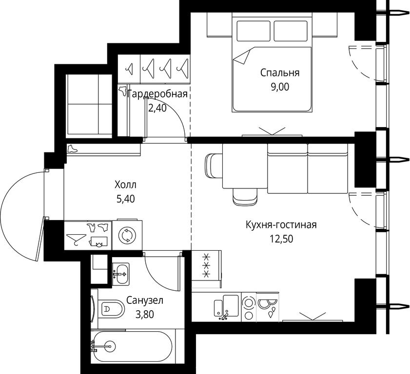 1-BD Apartment Sale, 33.1 sq. m. at City Bay, Volokolamskoye Highway, 95с3, Moscow, Russia #1 1-BD Apartment Sale, 33.1 sq. m. at City Bay, Volokolamskoye Highway, 95с3, Moscow, Russia #1