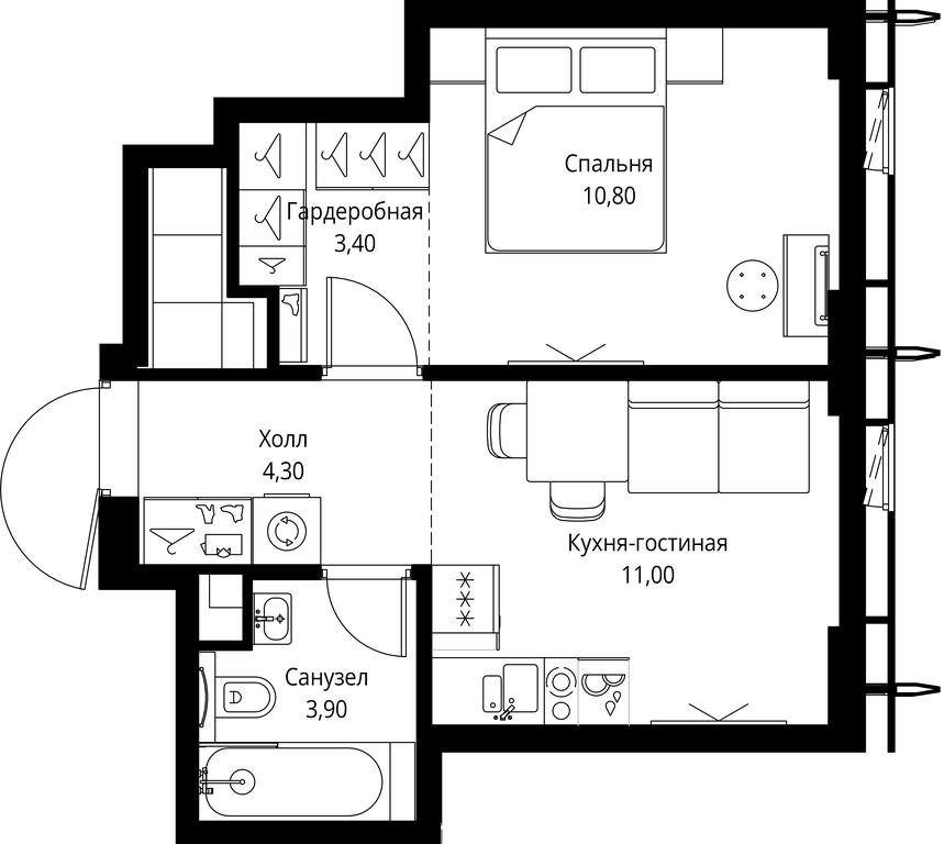 1-BD Apartment Sale, 33.4 sq. m. at City Bay, Volokolamskoye Highway, 95с3, Moscow, Russia #1 1-BD Apartment Sale, 33.4 sq. m. at City Bay, Volokolamskoye Highway, 95с3, Moscow, Russia #1