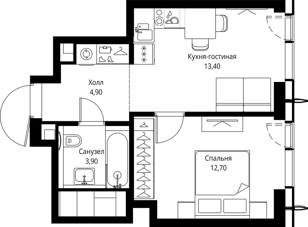1-BD Apartment Sale, 34.9 sq. m. at City Bay, Volokolamskoye Highway, 95с3, Moscow, Russia #1