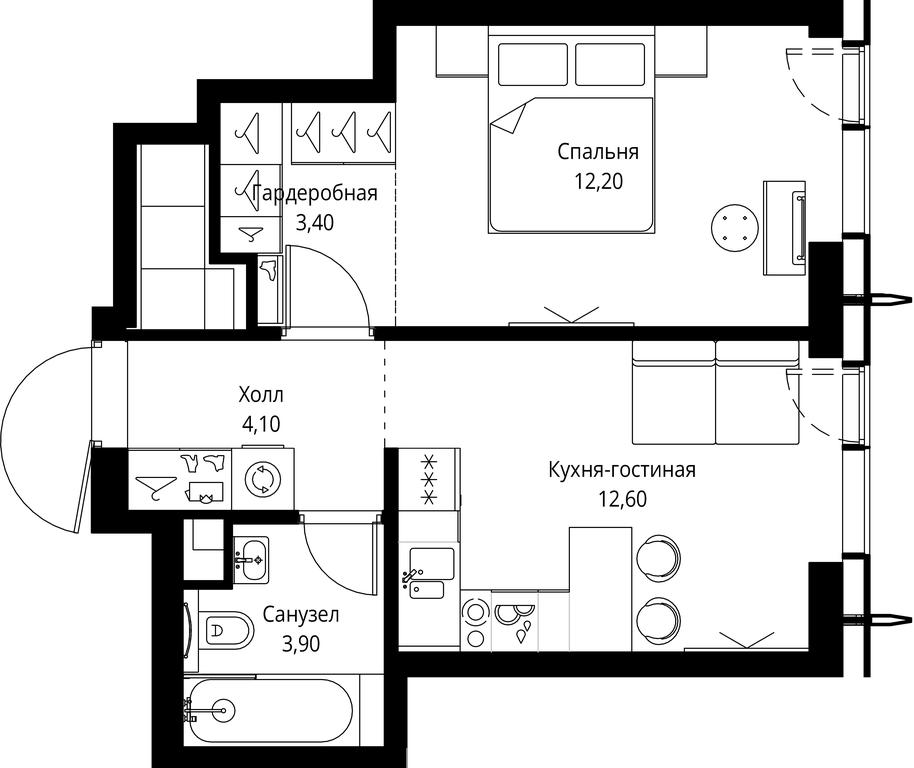 1-BD Apartment Sale, 36.2 sq. m. at City Bay, Volokolamskoye Highway, 95с3, Moscow, Russia #1 1-BD Apartment Sale, 36.2 sq. m. at City Bay, Volokolamskoye Highway, 95с3, Moscow, Russia #1