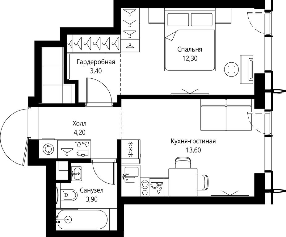 1-BD Apartment Sale, 37.4 sq. m. at City Bay, Volokolamskoye Highway, 95с3, Moscow, Russia #1 1-BD Apartment Sale, 37.4 sq. m. at City Bay, Volokolamskoye Highway, 95с3, Moscow, Russia #1