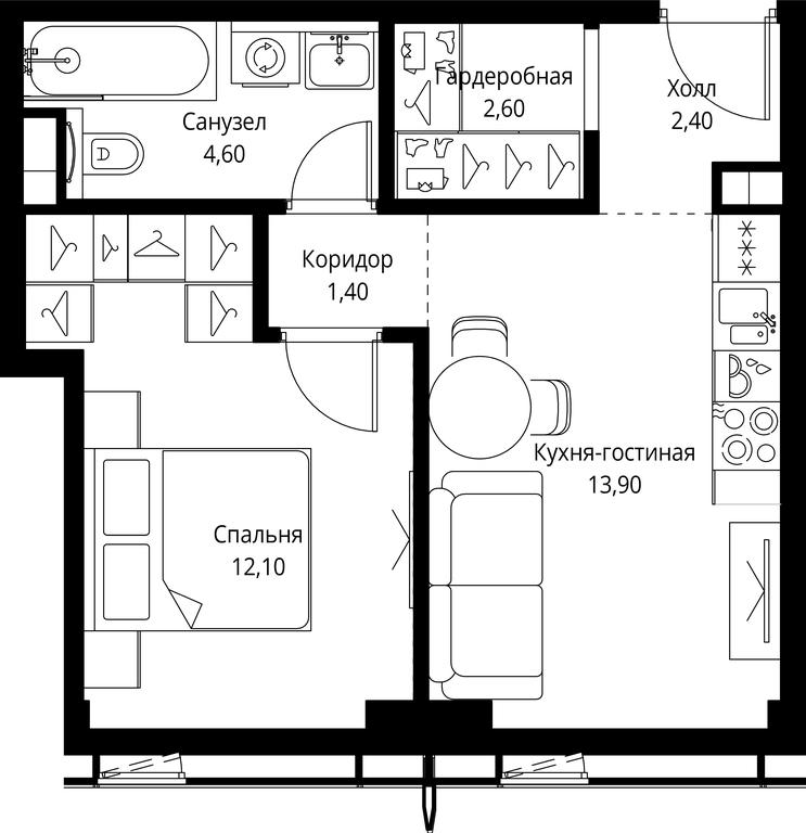 1-BD Apartment Sale, 37 sq. m. at City Bay, Volokolamskoye Highway, 95с3, Moscow, Russia #1 1-BD Apartment Sale, 37 sq. m. at City Bay, Volokolamskoye Highway, 95с3, Moscow, Russia #1