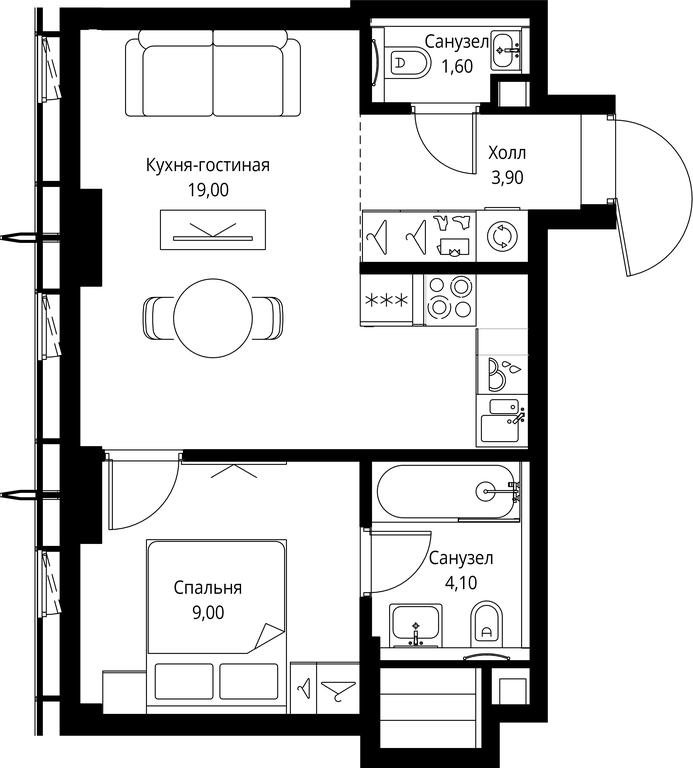1-BD Apartment Sale, 37.6 sq. m. at City Bay, Volokolamskoye Highway, 95с3, Moscow, Russia #1 1-BD Apartment Sale, 37.6 sq. m. at City Bay, Volokolamskoye Highway, 95с3, Moscow, Russia #1