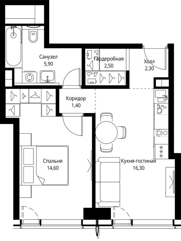 1-BD Apartment Sale, 43 sq. m. at City Bay, Volokolamskoye Highway, 95с3, Moscow, Russia #1 1-BD Apartment Sale, 43 sq. m. at City Bay, Volokolamskoye Highway, 95с3, Moscow, Russia #1