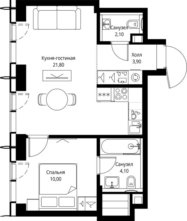 1-BD Apartment Sale, 41.9平方米 at City Bay, Volokolamskoye Highway, 95с3, Moscow, Russia #1 1-BD Apartment Sale, 41.9平方米 at City Bay, Volokolamskoye Highway, 95с3, Moscow, Russia #1