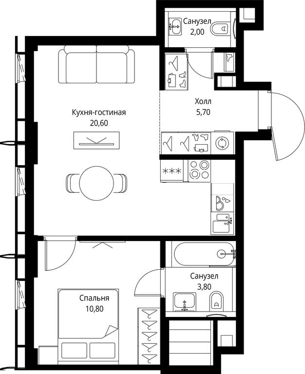 1-BD Apartment Sale, 42.9 sq. m. at City Bay, Volokolamskoye Highway, 95с3, Moscow, Russia #1 1-BD Apartment Sale, 42.9 sq. m. at City Bay, Volokolamskoye Highway, 95с3, Moscow, Russia #1