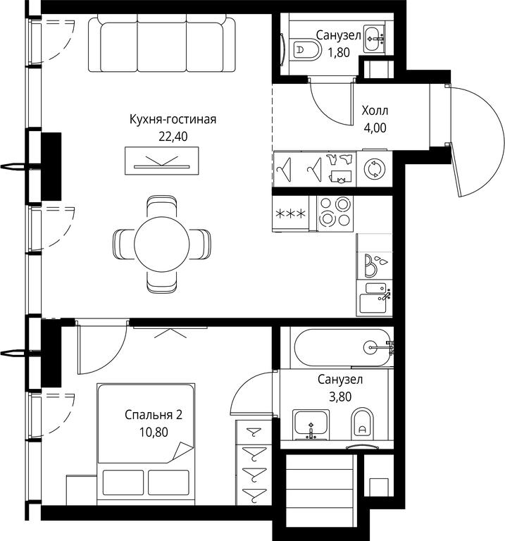 1-BD Apartment Sale, 42.8 sq. m. at City Bay, Volokolamskoye Highway, 95с3, Moscow, Russia #1 1-BD Apartment Sale, 42.8 sq. m. at City Bay, Volokolamskoye Highway, 95с3, Moscow, Russia #1