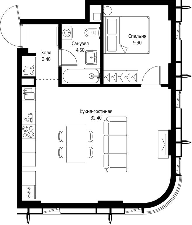 1-BD Apartment Sale, 50.2 sq. m. at City Bay, Volokolamskoye Highway, 95с3, Moscow, Russia #1 1-BD Apartment Sale, 50.2 sq. m. at City Bay, Volokolamskoye Highway, 95с3, Moscow, Russia #1