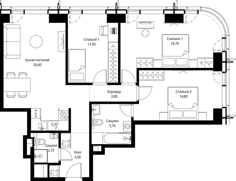 3-BD Apartment Sale, 88.2 sq. m. at City Bay, Volokolamskoye Highway, 95с3, Moscow, Russia #1 3-BD Apartment Sale, 88.2 sq. m. at City Bay, Volokolamskoye Highway, 95с3, Moscow, Russia #1