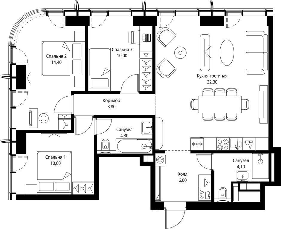 3-BD Apartment Sale, 85.5 sq. m. at City Bay, Volokolamskoye Highway, 95с3, Moscow, Russia #1 3-BD Apartment Sale, 85.5 sq. m. at City Bay, Volokolamskoye Highway, 95с3, Moscow, Russia #1