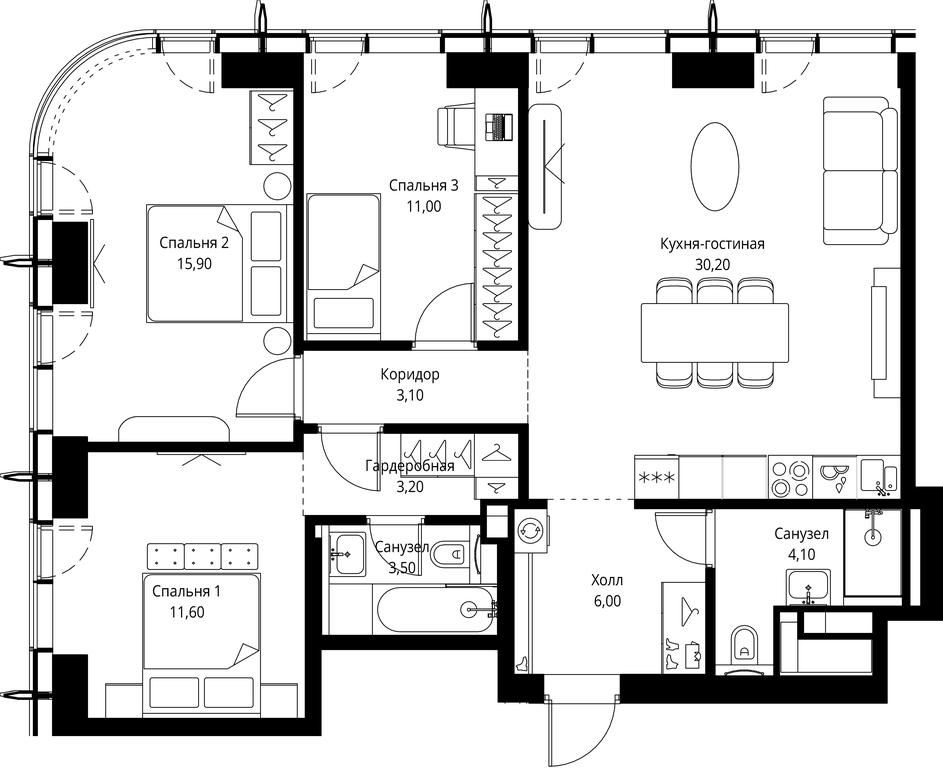 3-BD Apartment Sale, 88.6 sq. m. at City Bay, Volokolamskoye Highway, 95с3, Moscow, Russia #1 3-BD Apartment Sale, 88.6 sq. m. at City Bay, Volokolamskoye Highway, 95с3, Moscow, Russia #1