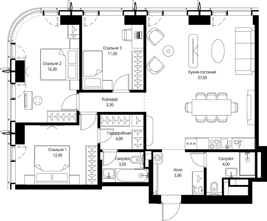 3-BD Apartment Sale, 98.9 sq. m. at City Bay, Volokolamskoye Highway, 95с3, Moscow, Russia #1 3-BD Apartment Sale, 98.9 sq. m. at City Bay, Volokolamskoye Highway, 95с3, Moscow, Russia #1