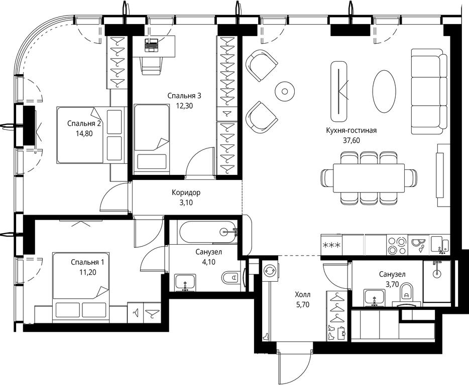 3-BD Apartment Sale, 92.5 sq. m. at City Bay, Volokolamskoye Highway, 95с3, Moscow, Russia #1 3-BD Apartment Sale, 92.5 sq. m. at City Bay, Volokolamskoye Highway, 95с3, Moscow, Russia #1