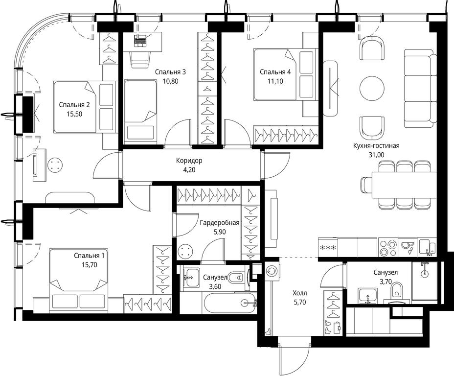 4-BD Apartment Sale, 107.2 sq. m. at City Bay, Volokolamskoye Highway, 95с3, Moscow, Russia #1 4-BD Apartment Sale, 107.2 sq. m. at City Bay, Volokolamskoye Highway, 95с3, Moscow, Russia #1