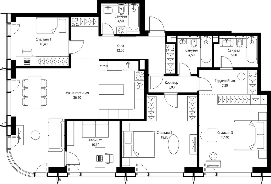 4-BD Apartment Sale, 129.4 sq. m. at City Bay, Volokolamskoye Highway, 95с3, Moscow, Russia #1 4-BD Apartment Sale, 129.4 sq. m. at City Bay, Volokolamskoye Highway, 95с3, Moscow, Russia #1
