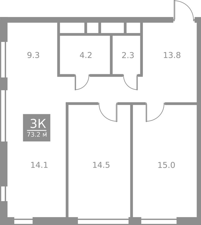 3-BD Apartment Sale, 73.2 sq. m. at West Tower, Aminyevskoye Highway, 6, Moscow, Russia #2 3-BD Apartment Sale, 73.2 sq. m. at West Tower, Aminyevskoye Highway, 6, Moscow, Russia #2