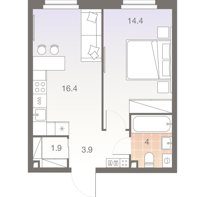 1-BD Apartment Sale, 40.6平方米 at Twelve, Elektrolitny Drive, 12Б, Moscow, Russia #1 1-BD Apartment Sale, 40.6平方米 at Twelve, Elektrolitny Drive, 12Б, Moscow, Russia #1