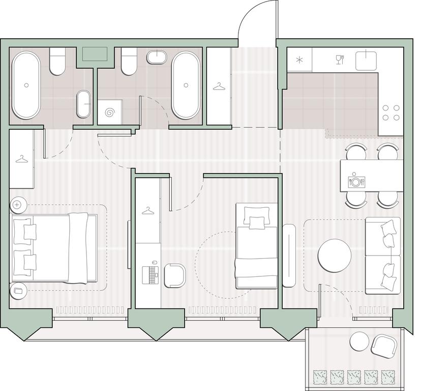 2-BD Apartment Sale, 56.5平方米 at Sreda na Lobachevskogo, Ochakovskoye Highway, Moscow, Russia #1 2-BD Apartment Sale, 56.5平方米 at Sreda na Lobachevskogo, Ochakovskoye Highway, Moscow, Russia #1
