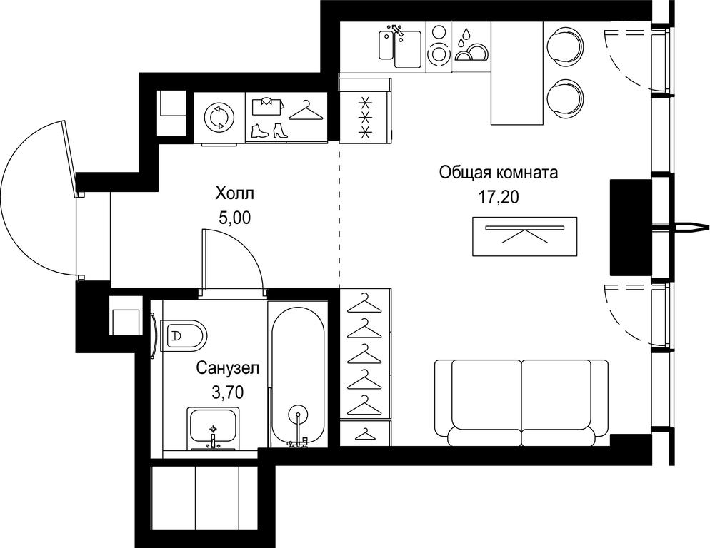 Apartment Sale, 25.9 sq. m. at City Bay, Volokolamskoye Highway, 95с3, Moscow, Russia #1