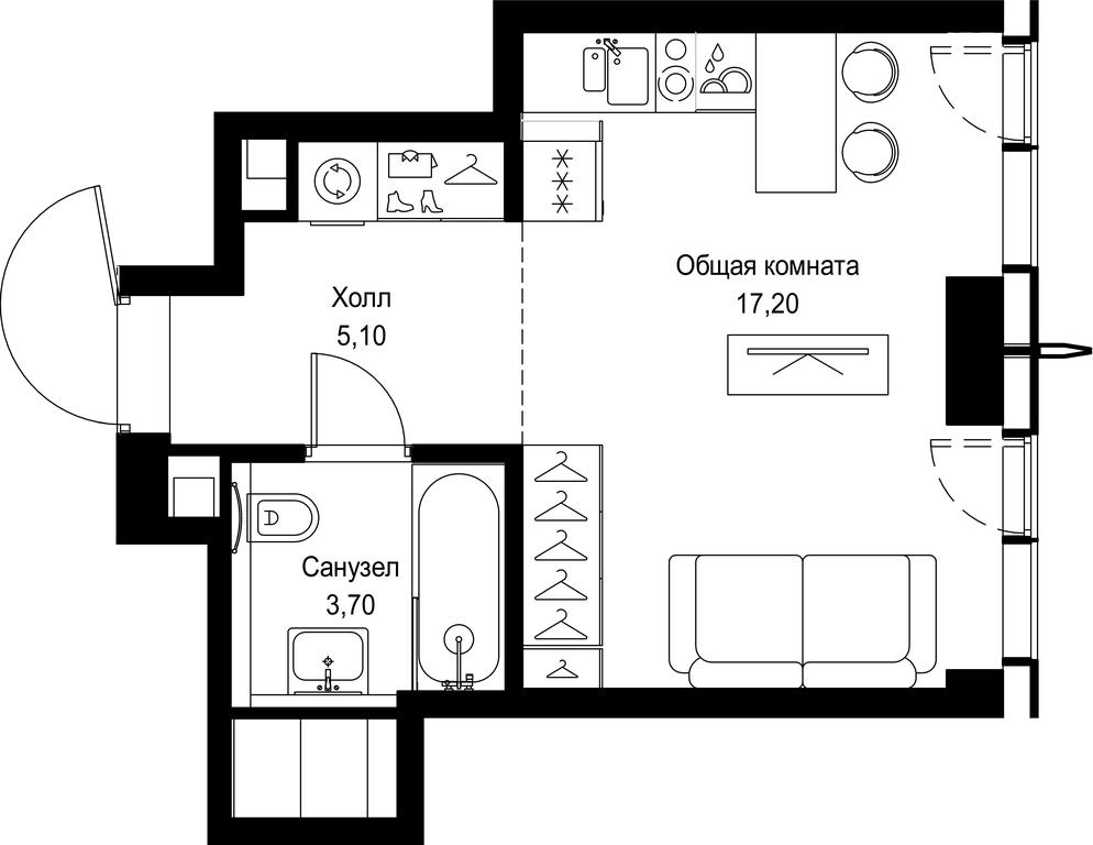 Apartment Sale, 26 sq. m. at City Bay, Volokolamskoye Highway, 95с3, Moscow, Russia #1