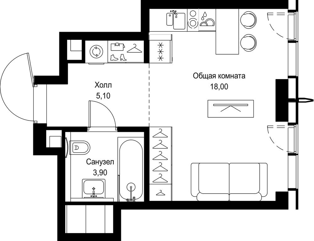 Apartment Sale, 27 sq. m. at City Bay, Volokolamskoye Highway, 95с3, Moscow, Russia #1