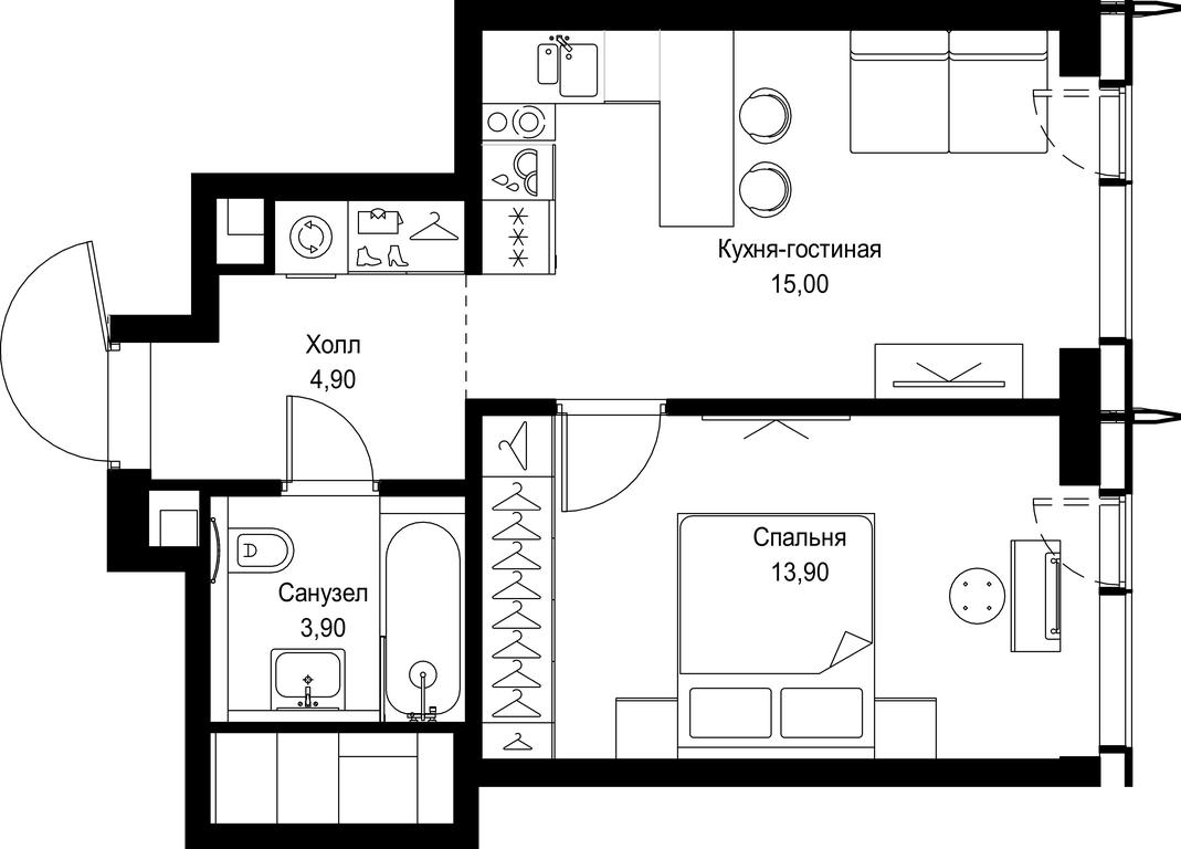 1-BD Apartment Sale, 37.7 sq. m. at City Bay, Volokolamskoye Highway, 95с3, Moscow, Russia #1 1-BD Apartment Sale, 37.7 sq. m. at City Bay, Volokolamskoye Highway, 95с3, Moscow, Russia #1