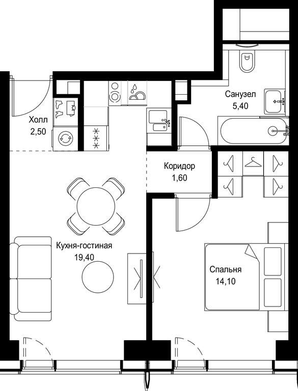 1-BD Apartment Sale, 43平方米 at City Bay, Volokolamskoye Highway, 95с3, Moscow, Russia #1 1-BD Apartment Sale, 43平方米 at City Bay, Volokolamskoye Highway, 95с3, Moscow, Russia #1