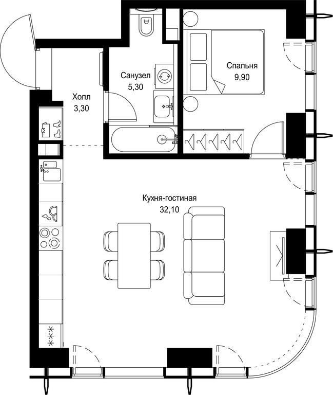1-BD Apartment Sale, 50.6平方米 at City Bay, Volokolamskoye Highway, 95с3, Moscow, Russia #1 1-BD Apartment Sale, 50.6平方米 at City Bay, Volokolamskoye Highway, 95с3, Moscow, Russia #1