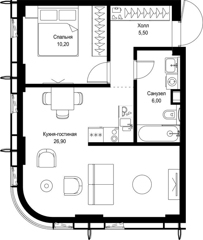 1-BD Apartment Sale, 48.6 sq. m. at City Bay, Volokolamskoye Highway, 95с3, Moscow, Russia #1 1-BD Apartment Sale, 48.6 sq. m. at City Bay, Volokolamskoye Highway, 95с3, Moscow, Russia #1