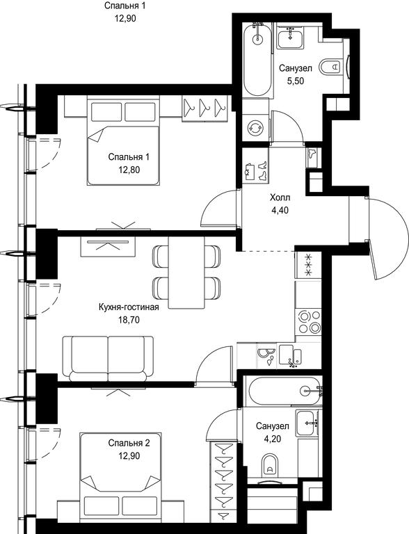 2-BD Apartment Sale, 58.5 sq. m. at City Bay, Volokolamskoye Highway, 95с3, Moscow, Russia #1 2-BD Apartment Sale, 58.5 sq. m. at City Bay, Volokolamskoye Highway, 95с3, Moscow, Russia #1