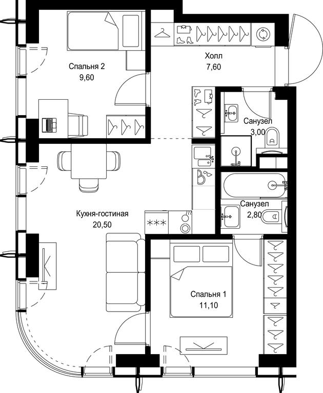 Продажа 2-комн. квартиры, 54,6 м² в ЖК «Сити Бэй (City Bay)», Волоколамское шоссе, 95с3, Москва, Россия #1 Продажа 2-комн. квартиры, 54,6 м² в ЖК «Сити Бэй (City Bay)», Волоколамское шоссе, 95с3, Москва, Россия #1