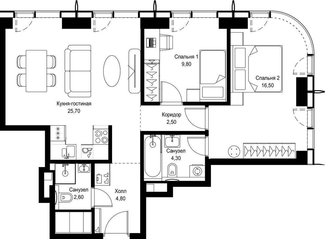 2-BD Apartment Sale, 66.2平方米 at City Bay, Volokolamskoye Highway, 95с3, Moscow, Russia #1 2-BD Apartment Sale, 66.2平方米 at City Bay, Volokolamskoye Highway, 95с3, Moscow, Russia #1