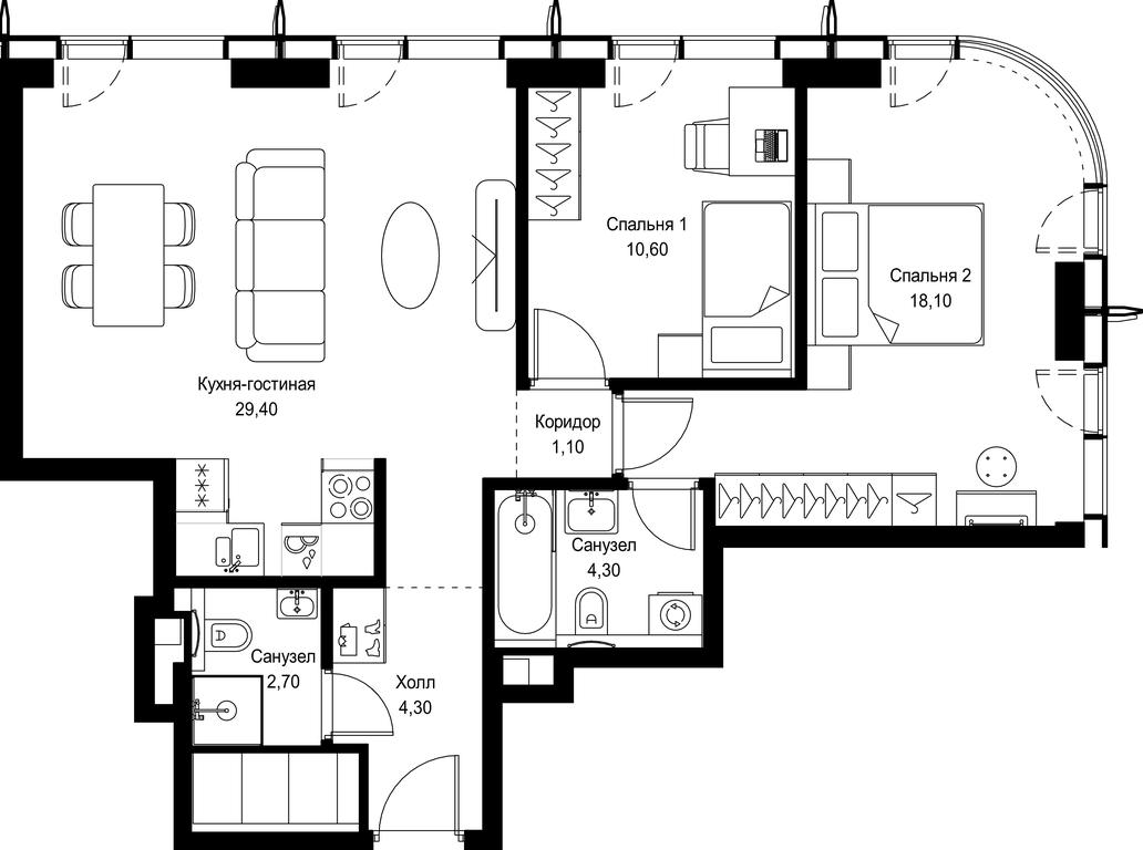 2-BD Apartment Sale, 70.5 sq. m. at City Bay, Volokolamskoye Highway, 95с3, Moscow, Russia #1 2-BD Apartment Sale, 70.5 sq. m. at City Bay, Volokolamskoye Highway, 95с3, Moscow, Russia #1