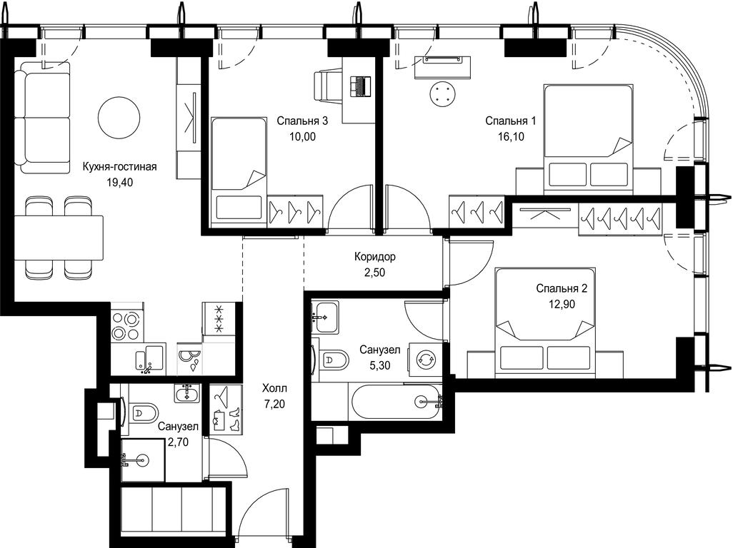 3-BD Apartment Sale, 76.1 sq. m. at City Bay, Volokolamskoye Highway, 95с3, Moscow, Russia #1 3-BD Apartment Sale, 76.1 sq. m. at City Bay, Volokolamskoye Highway, 95с3, Moscow, Russia #1