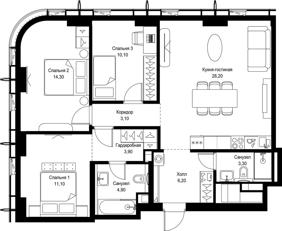 3-BD Apartment Sale, 85.1平方米 at City Bay, Volokolamskoye Highway, 95с3, Moscow, Russia #1 3-BD Apartment Sale, 85.1平方米 at City Bay, Volokolamskoye Highway, 95с3, Moscow, Russia #1