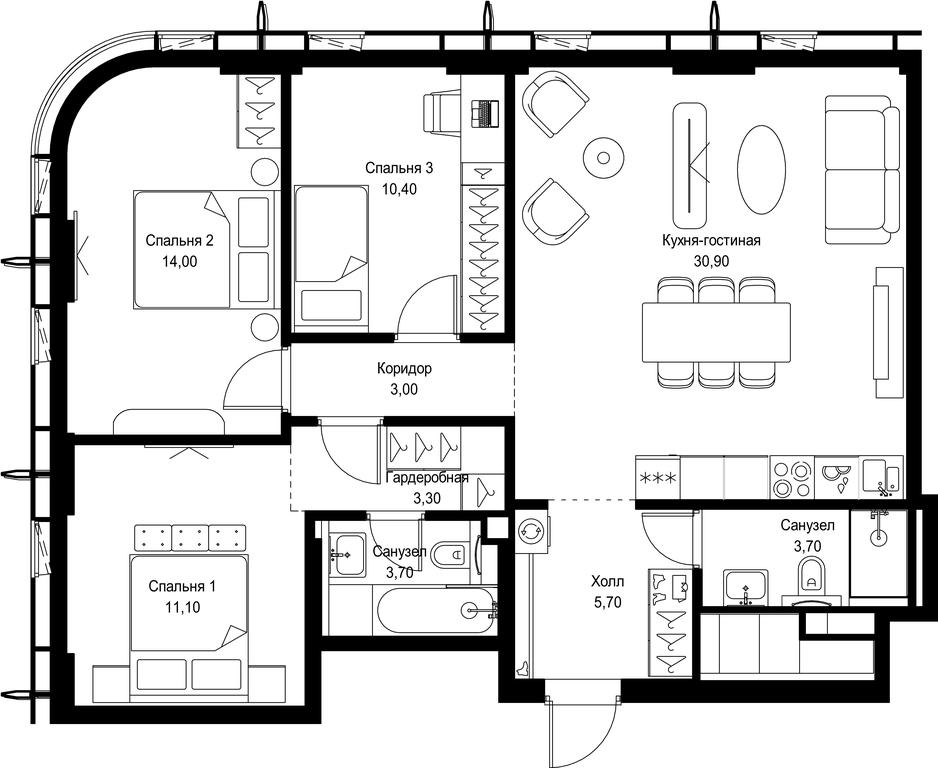 3-BD Apartment Sale, 85.8 sq. m. at City Bay, Volokolamskoye Highway, 95с3, Moscow, Russia #1 3-BD Apartment Sale, 85.8 sq. m. at City Bay, Volokolamskoye Highway, 95с3, Moscow, Russia #1