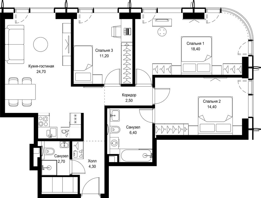3-BD Apartment Sale, 84.6 sq. m. at City Bay, Volokolamskoye Highway, 95с3, Moscow, Russia #1 3-BD Apartment Sale, 84.6 sq. m. at City Bay, Volokolamskoye Highway, 95с3, Moscow, Russia #1