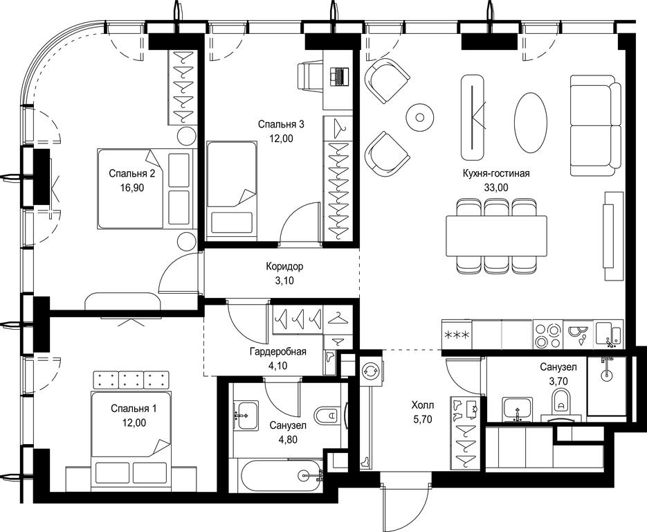 3-BD Apartment Sale, 95.3 sq. m. at City Bay, Volokolamskoye Highway, 95с3, Moscow, Russia #1 3-BD Apartment Sale, 95.3 sq. m. at City Bay, Volokolamskoye Highway, 95с3, Moscow, Russia #1