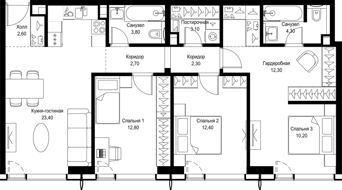 3-BD Apartment Sale, 89.9 sq. m. at City Bay, Volokolamskoye Highway, 95с3, Moscow, Russia #1 3-BD Apartment Sale, 89.9 sq. m. at City Bay, Volokolamskoye Highway, 95с3, Moscow, Russia #1