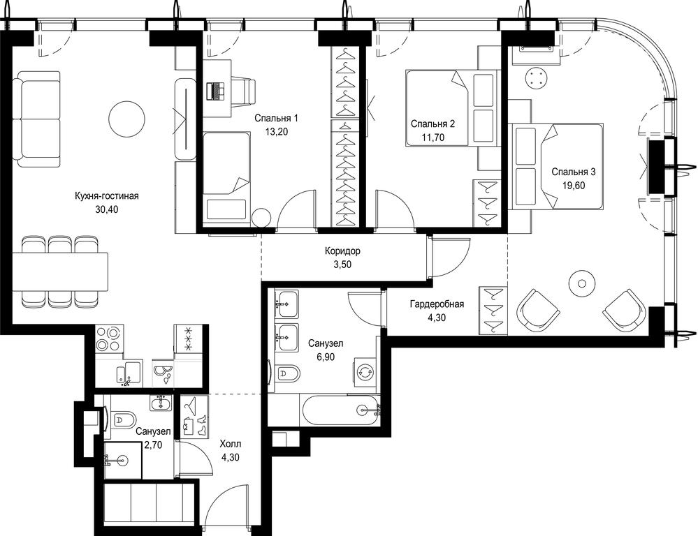 3-BD Apartment Sale, 96.6 sq. m. at City Bay, Volokolamskoye Highway, 95с3, Moscow, Russia #1 3-BD Apartment Sale, 96.6 sq. m. at City Bay, Volokolamskoye Highway, 95с3, Moscow, Russia #1