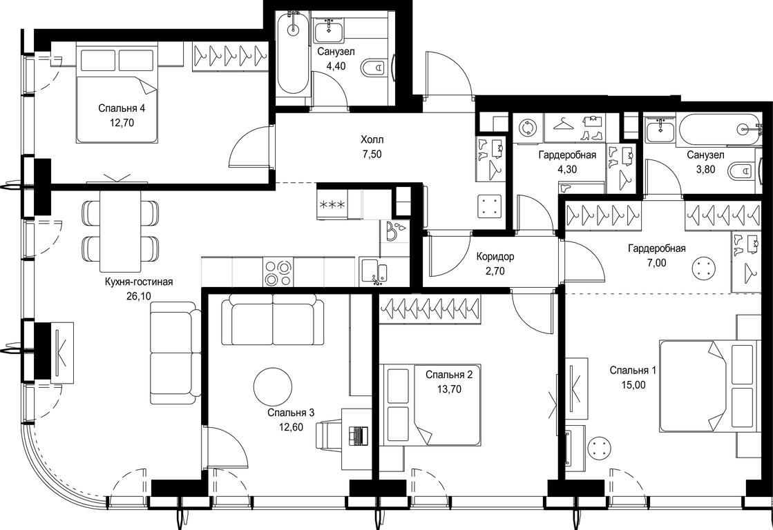 4-BD Apartment Sale, 109.8 sq. m. at City Bay, Volokolamskoye Highway, 95с3, Moscow, Russia #1 4-BD Apartment Sale, 109.8 sq. m. at City Bay, Volokolamskoye Highway, 95с3, Moscow, Russia #1