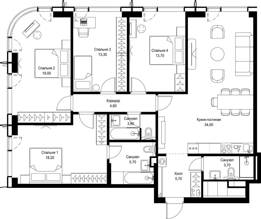 4-BD Apartment Sale, 121.5 sq. m. at City Bay, Volokolamskoye Highway, 95с3, Moscow, Russia #1 4-BD Apartment Sale, 121.5 sq. m. at City Bay, Volokolamskoye Highway, 95с3, Moscow, Russia #1